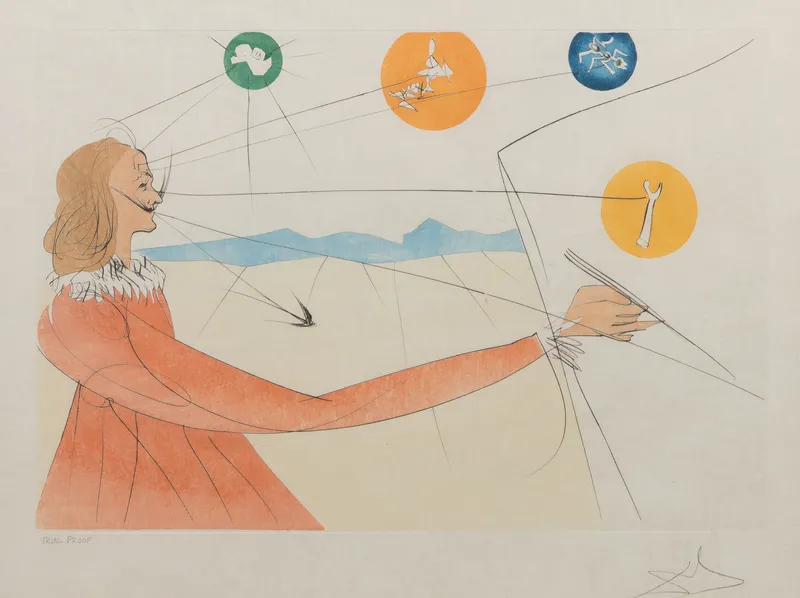 Salvador Dali (Spanish, 1904-1989) 'Dalinean Prophecy' Mixed Media from auction in Addison, Illinois