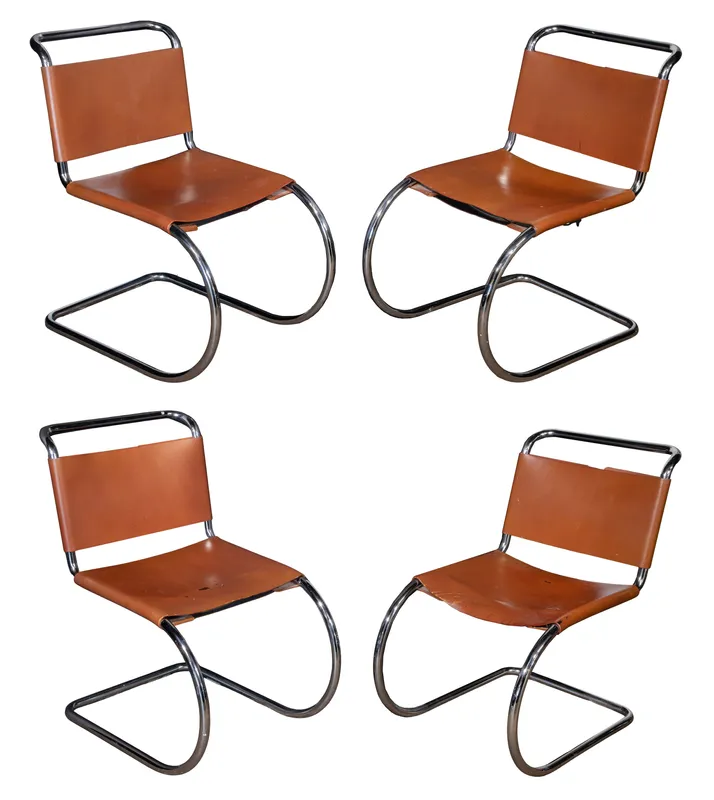 Mies Van Der Rohe (German / American, 1886-1969) MR Side Chair Collection from auction in Addison, Illinois