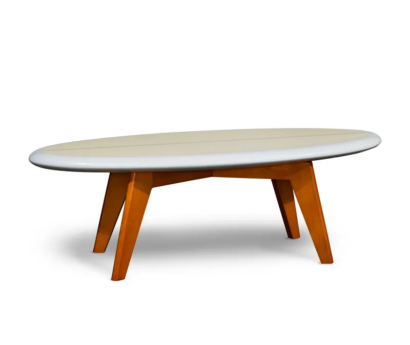 Salty The One Surfboard Table from auction in Addison, Illinois