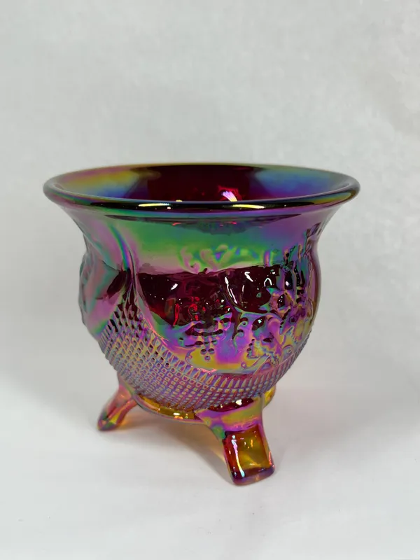 FENTON IRIDESCENT RUBY RED GLASS TOOTHPICK HOLDER from auction in BETHESDA, Ohio
