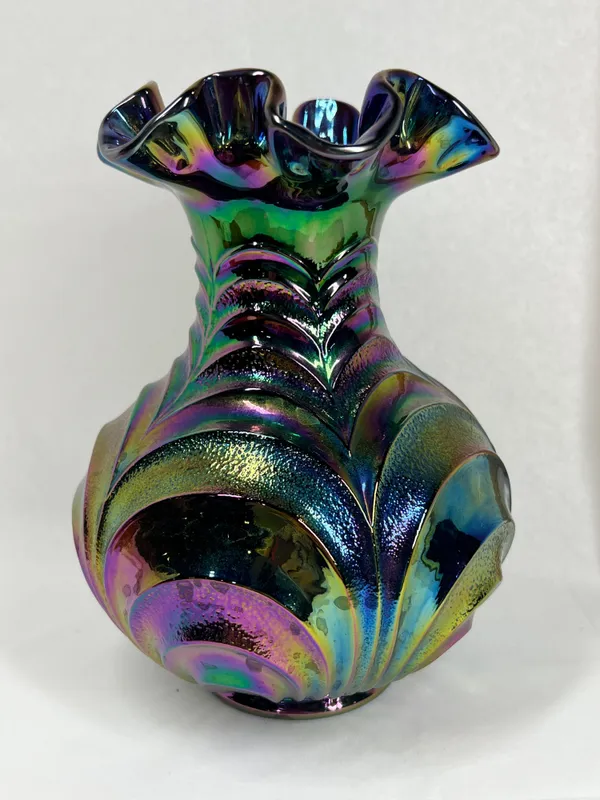 FENTON AMETHYST CARNIVAL GLASS VASE from auction in BETHESDA, Ohio