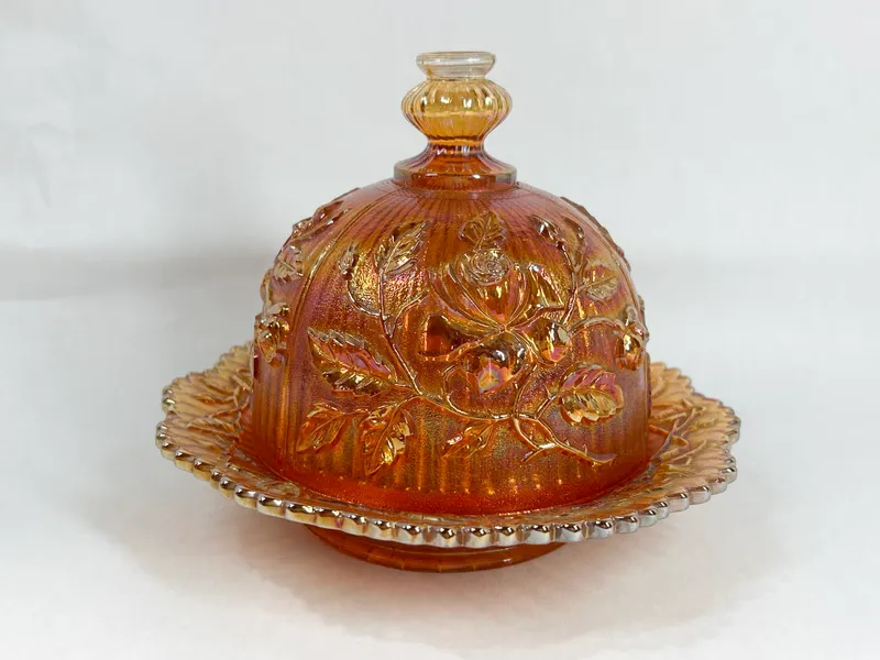 IMPERIAL LUSTRE ROSE BUTTER DISH
 from auction in BETHESDA, Ohio