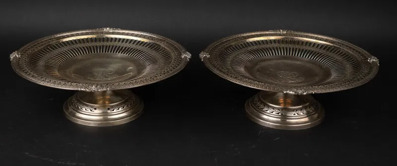 Pair of Sterling Black, Starr, and Frost Tazzas from auction in Bloomfield, New Jersey