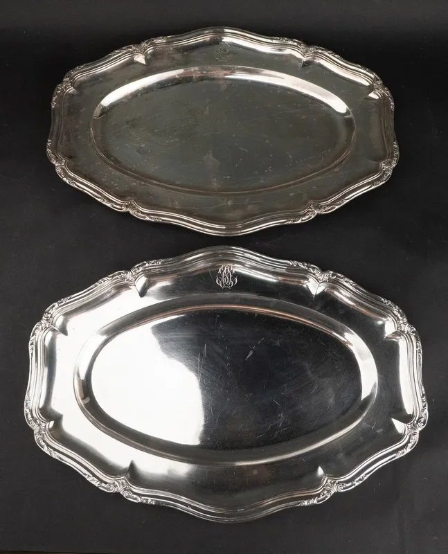Two Cardeilhac First Standard French Silver Serving Trays from auction in Bloomfield, New Jersey