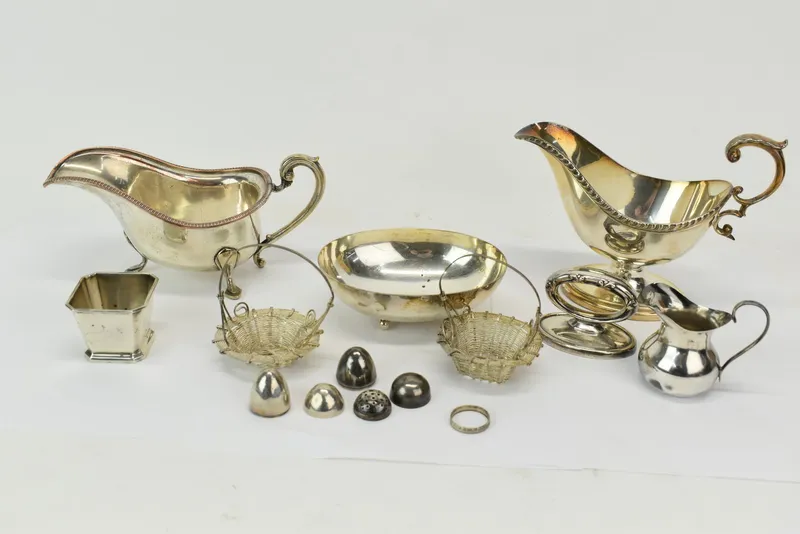Group of Assorted Silver Plated Table Articles from auction in Bloomfield, New Jersey