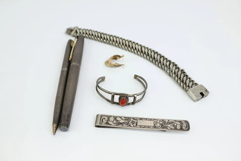 Vintage Group of Assorted Silver Accessories from auction in Bloomfield, New Jersey