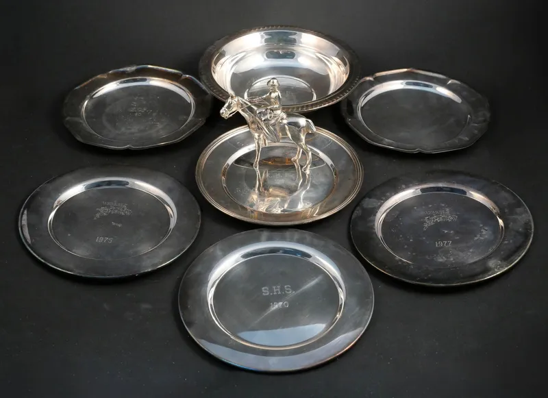 Collection of Vintage Horse Trophies from auction in Bloomfield, New Jersey