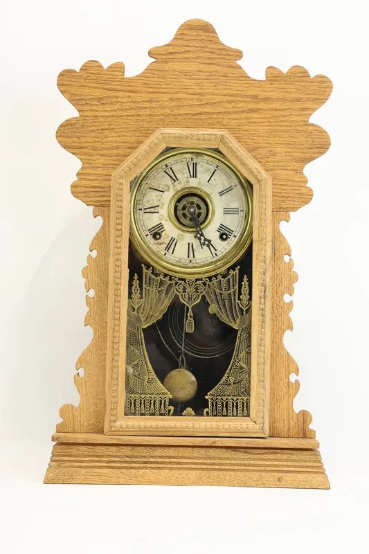 Antique Gilbert Gingerbread Clock from auction in Bloomfield, New Jersey