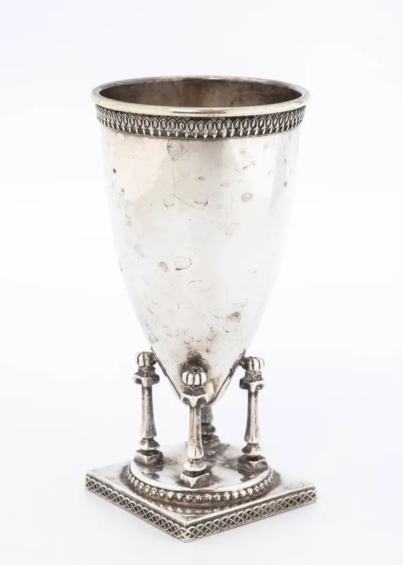 ASTERLING SILVER KIDDUSH CUP BY NETAFIM. Israel, c. 2000. from auction in woodmere, New York