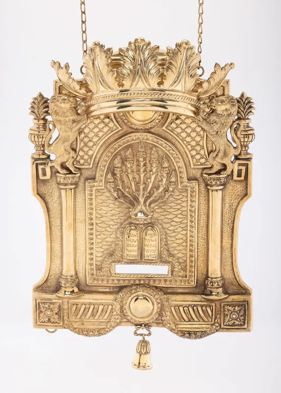 A STERLING SILVER TORAH SHIELD BY MICHAEL STRAUSS SILVERSMITH. Portugal from auction in woodmere, New York