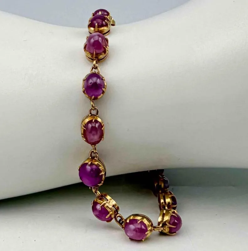 18k Gold Pink Star Sapphire Bracelet from auction in Scotts Valley, California