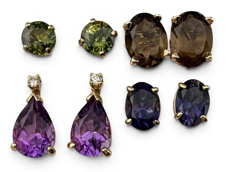 14K Gem Set Earrings from auction in Scotts Valley, California