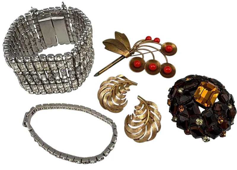 Vintage Costume Jewelry Including Schreiner, Trifari from auction in Scotts Valley, California