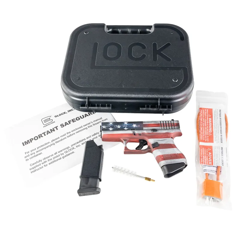 Glock 43 American Flag Pistol Caliber 9MM ADFR473 from auction in Union, Illinois