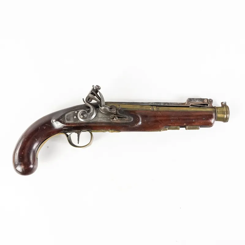 Oakes of London Combat Pistol  Flintlock  (A) from auction in Union, Illinois