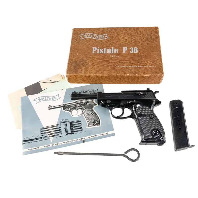 Walther P38 Pistol Caliber 9MM 021291E from auction in Union, Illinois