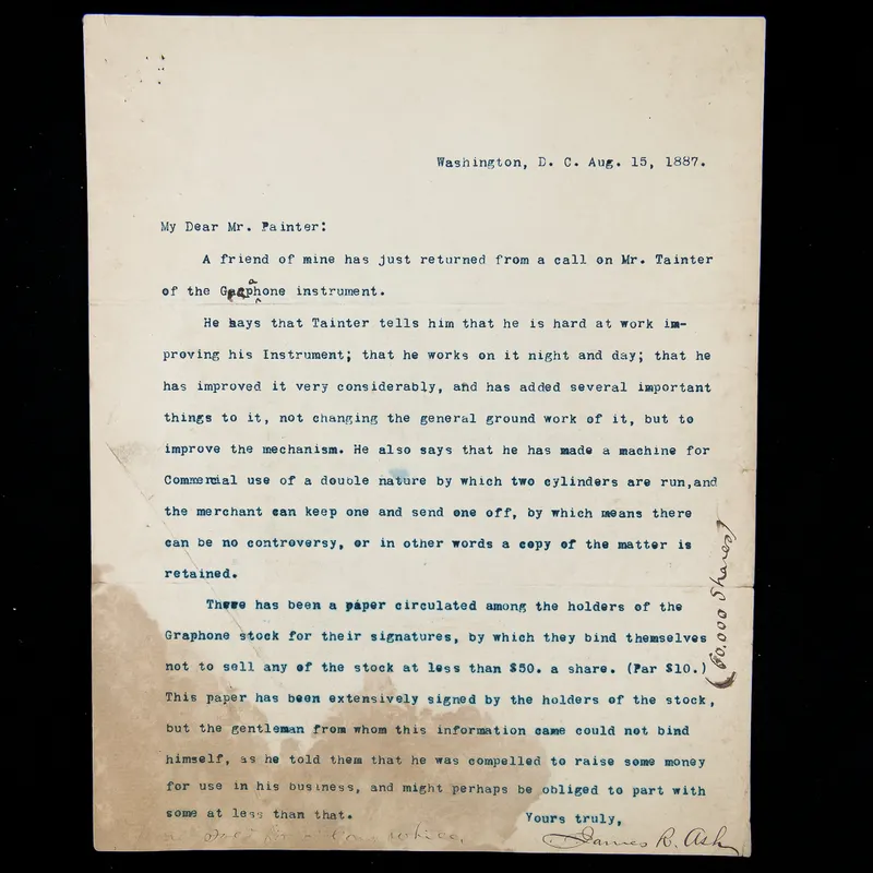 Historic 1887 Letter to Uriah H. Painter from auction in Union, Illinois