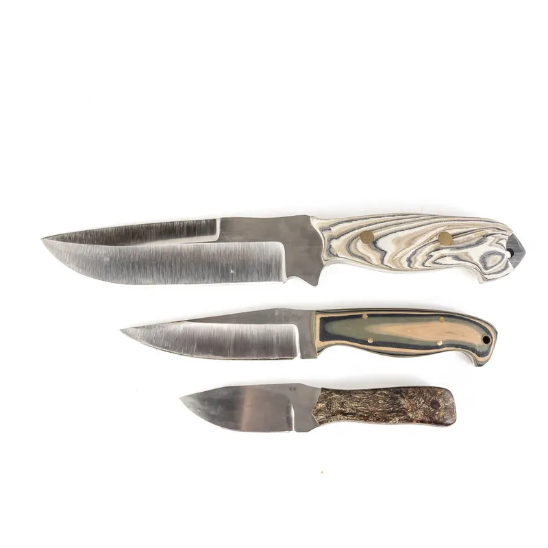 3 Custom Handmade Knives from auction in Union, Illinois