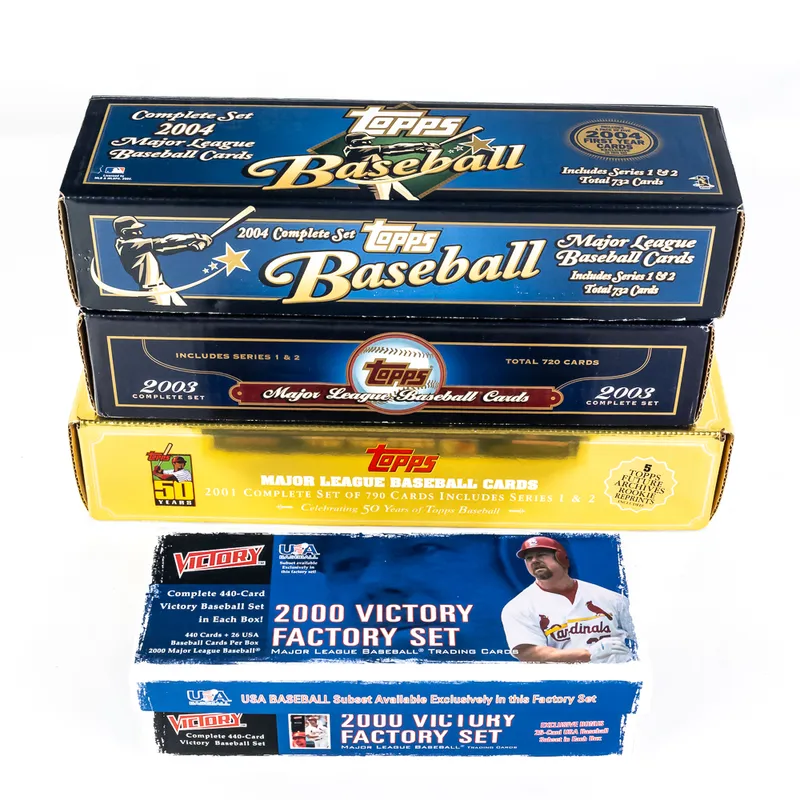 00 Victory 01 Topps 03 Topps 04 Topp MLB Card Sets from auction in Union, Illinois