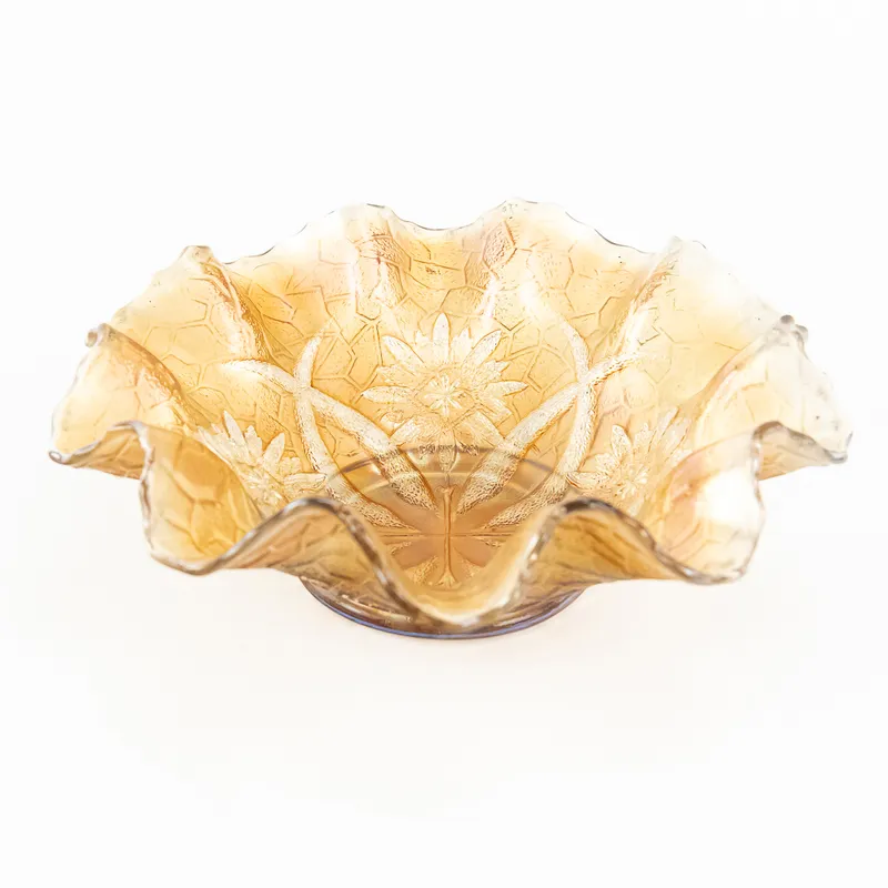 Carnival Glass: Four Flowers Variant from auction in Union, Illinois
