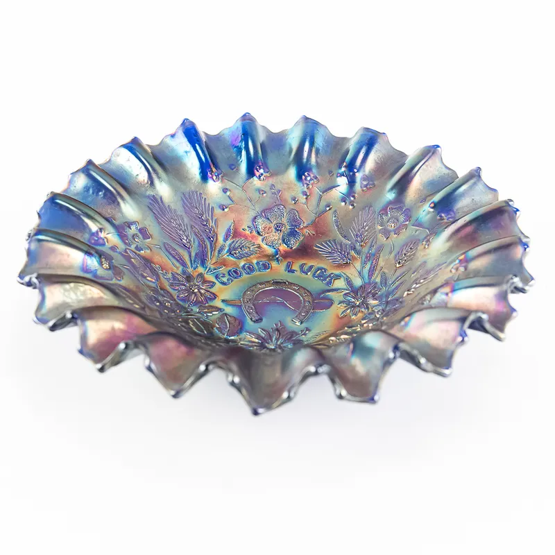 Carnival Glass: Northwood Good Luck Bowl from auction in Union, Illinois