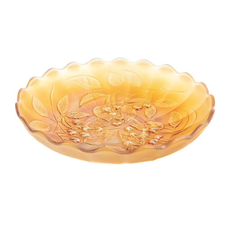 Carnival Glass: Millersburg Hanging Cherries Bowl from auction in Union, Illinois