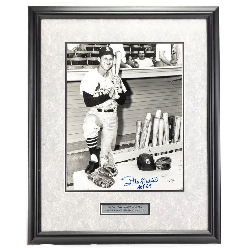 Framed Stan “The Man” Musial Photograph – 1949 from auction in Union, Illinois