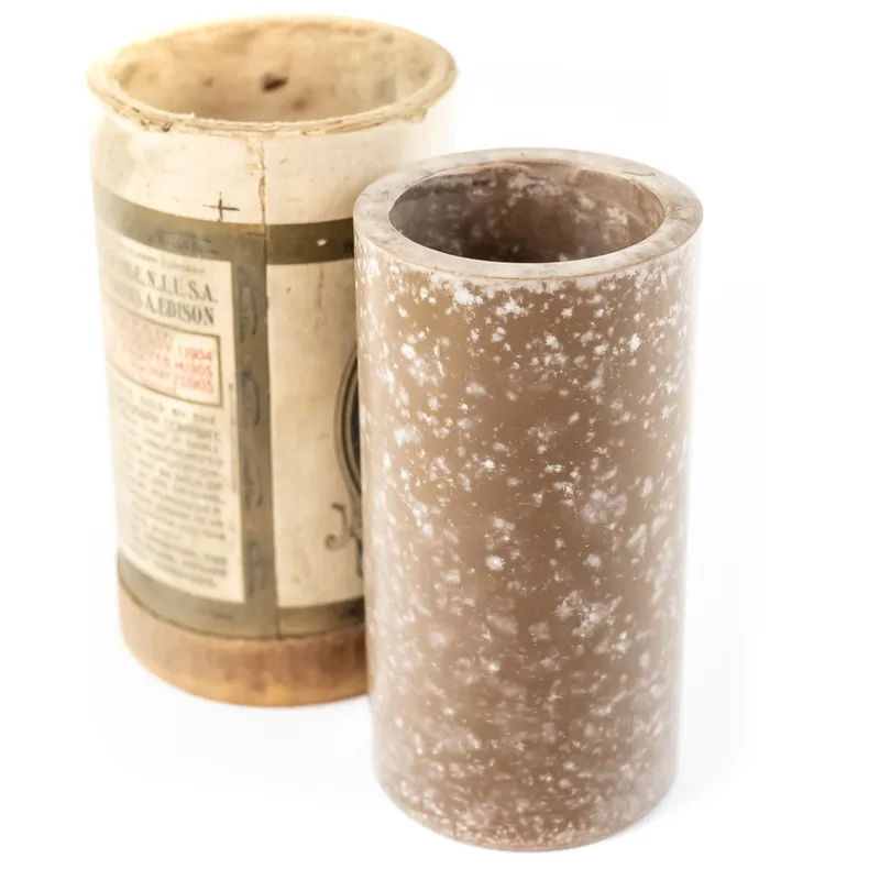 Brown Wax Cylinder Record - Peerless Orchestra from auction in Union, Illinois
