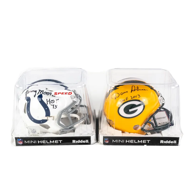 Lenny Moore & Dave Robinson AUTO Mini Helmets from auction in Union, Illinois