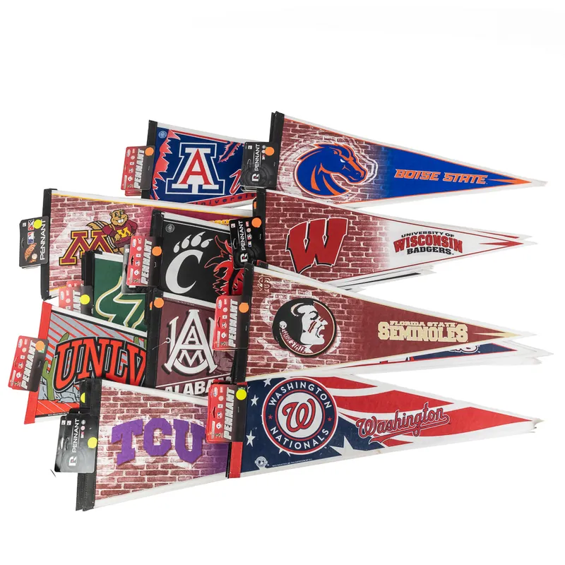 Collection of 50 NCAA Licensed Collegiate Pennants from auction in Union, Illinois