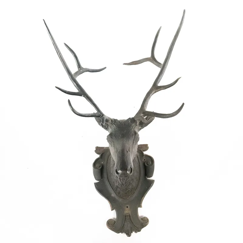 Hand Formed Life Sized  Copper Elk Head from auction in Union, Illinois