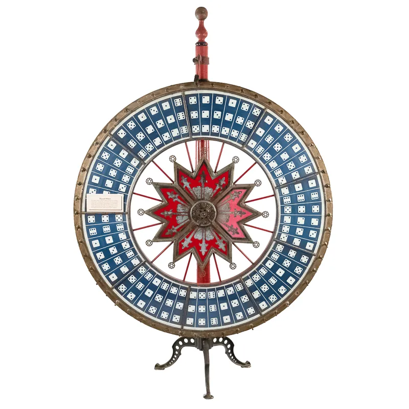 Antique HC Evans Jumbo Floor Model Gambling Wheel from auction in Union, Illinois