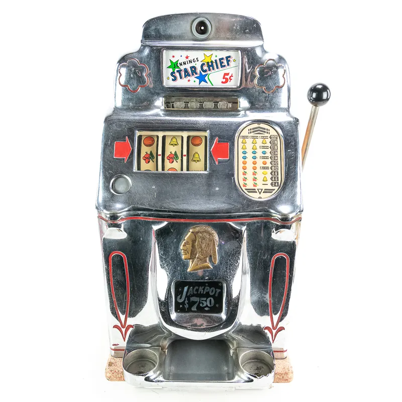 Jennings 5 Cent "Star Chief" Slot Machine from auction in Union, Illinois