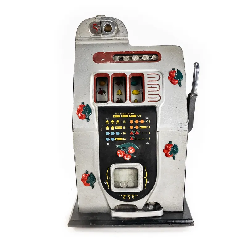 *1940s Mills Black Cherry 5C Nickel Slot Machine from auction in Union, Illinois