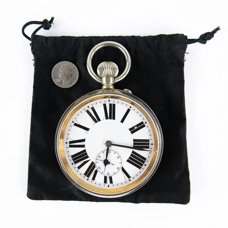Goliath Open Face Pocket Watch w Argentan Case from auction in Union, Illinois