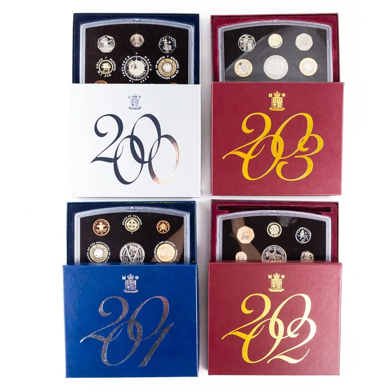 2000-2003 United Kingdom Proof Sets w Box Coa's from auction in Union, Illinois