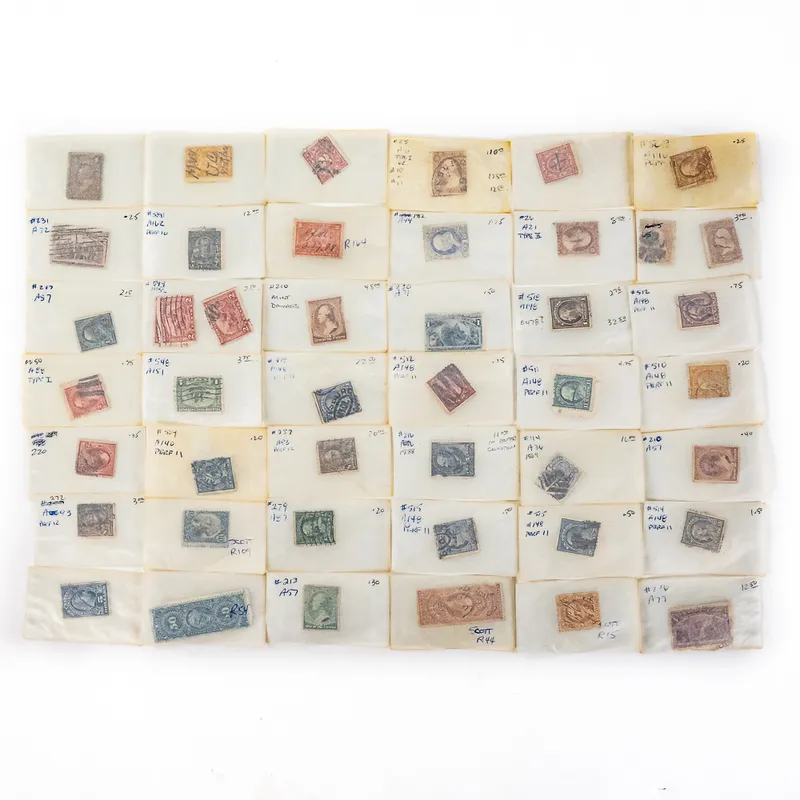 41 Early Washington Franklin Pilgrim Stamps & More from auction in Union, Illinois