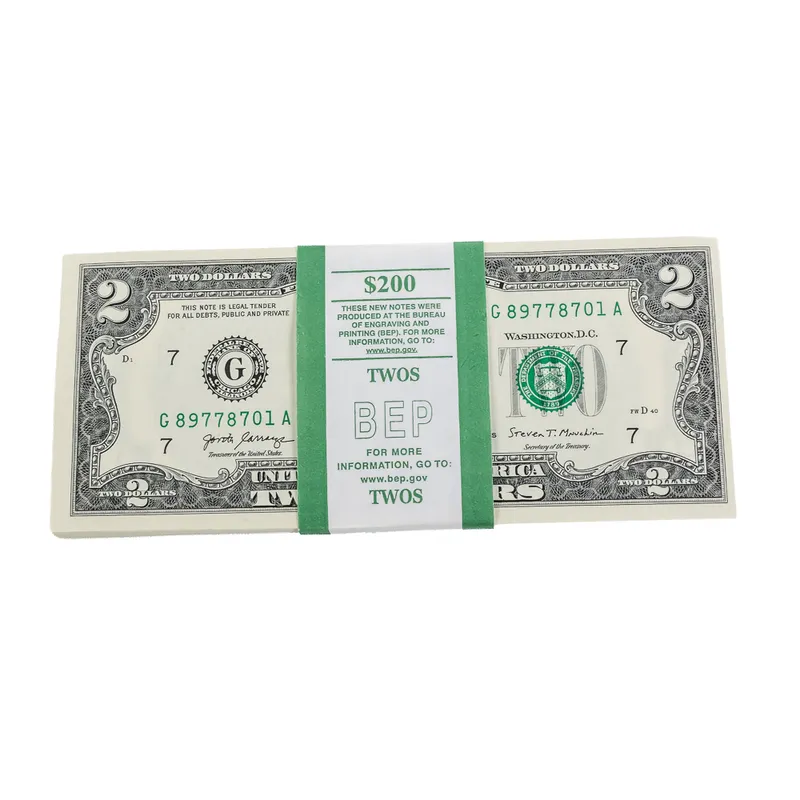 2017-A $2 Dollar BEP Pack (100) Sequential FRN $2 from auction in Union, Illinois