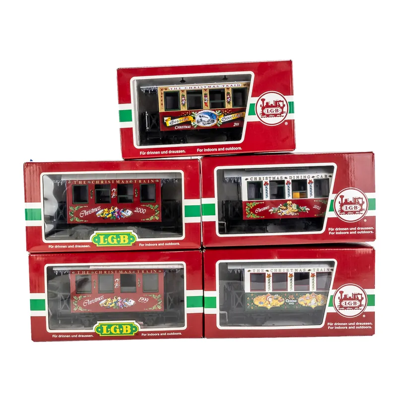(5) L.G.B. 1999-2003 Christmas Train Railway Cars from auction in Union, Illinois
