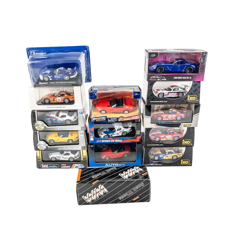 Collection of (14) NIB Dodge Viper 1:43 Model Cars from auction in Union, Illinois