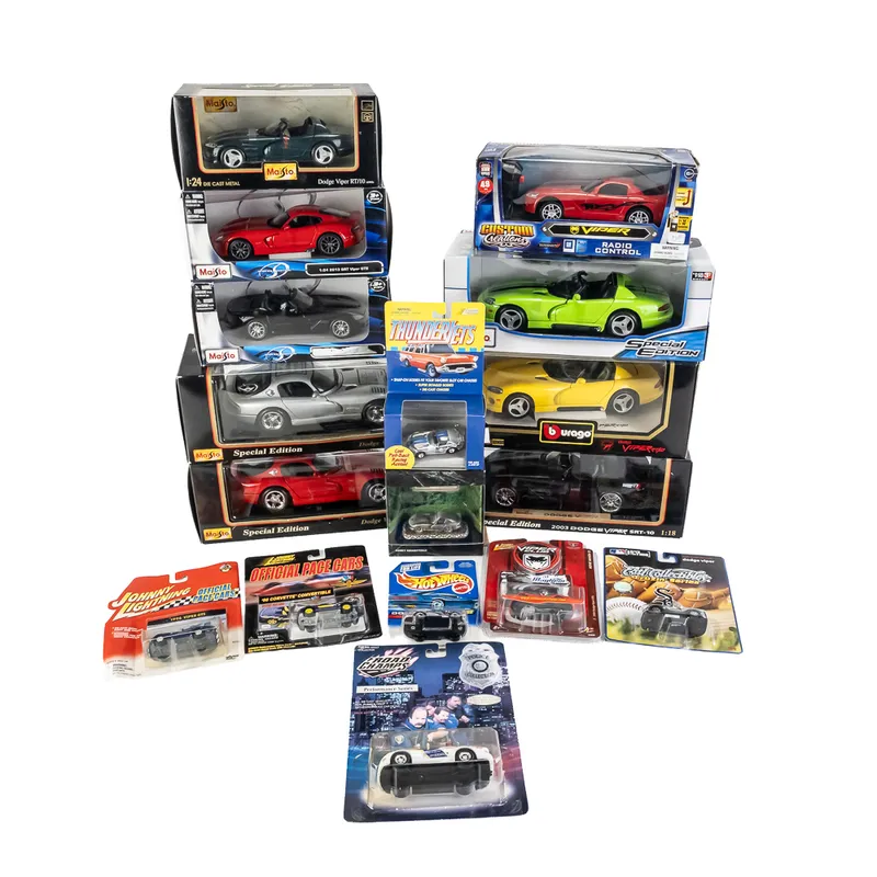 (18) Dodge Viper Burago Maisto Die Cast Model Cars from auction in Union, Illinois