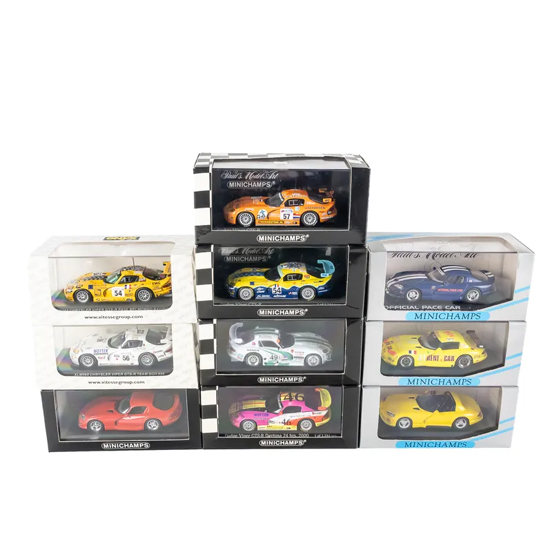 (10) NIB Dodge Viper MINICHAMPS 1:43 Model Cars from auction in Union, Illinois