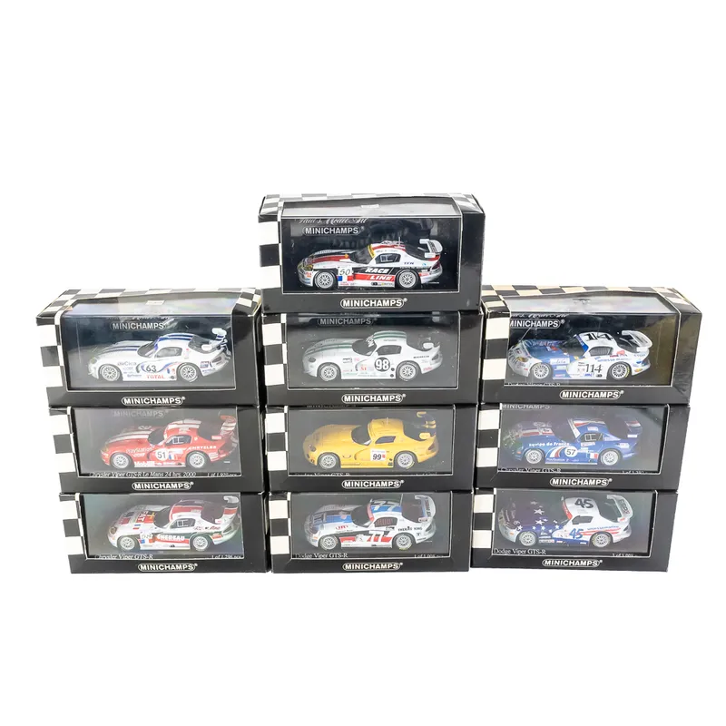 (10) NIB Dodge Viper MINICHAMPS 1:43 Model Cars from auction in Union, Illinois