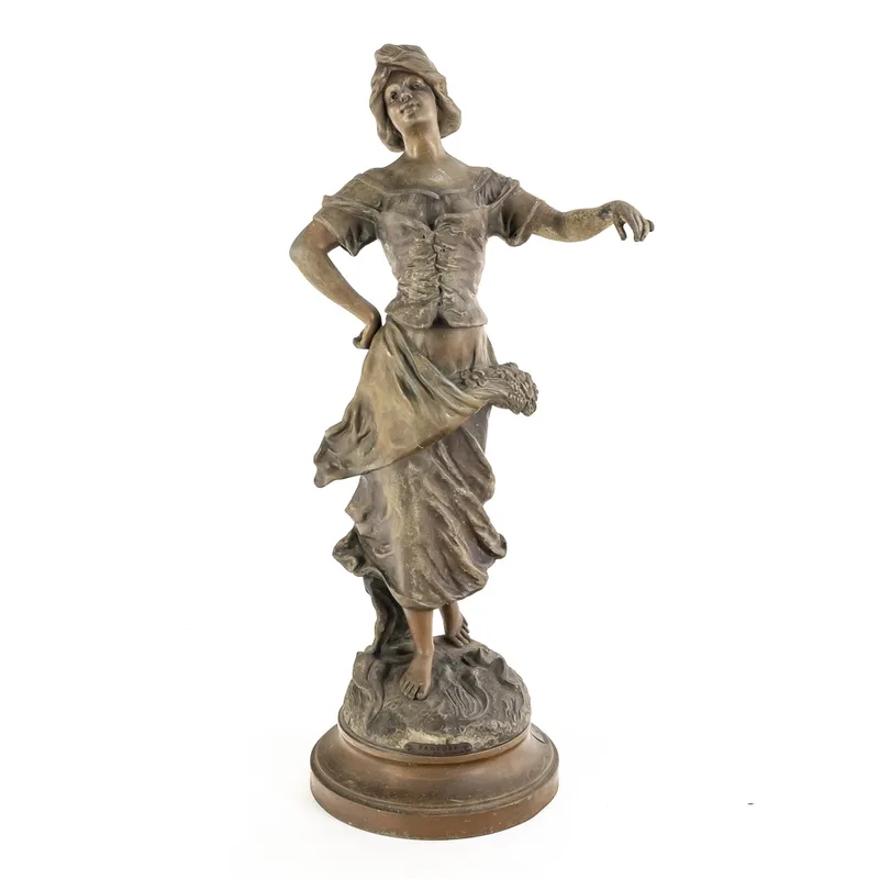 Art Nouveau Young Woman Sculpture from auction in Union, Illinois