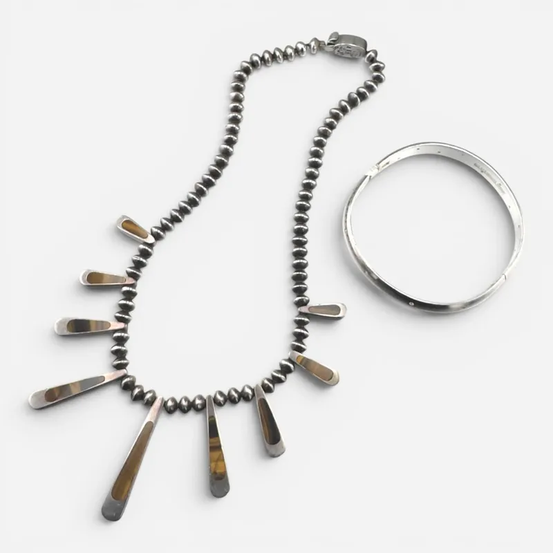 Sterling Silver Necklace and Bangle from auction in West Chester, Pennsylvania