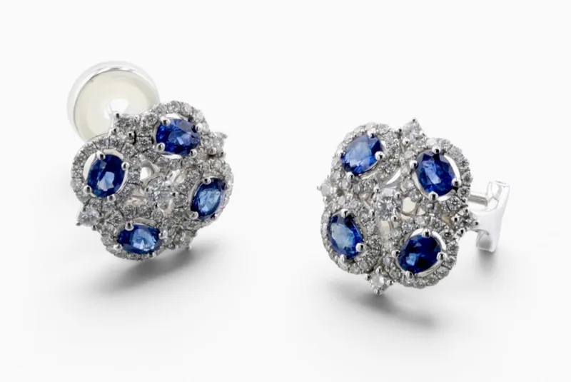 18K Sapphire and Diamond Earrings from auction in West Chester, Pennsylvania