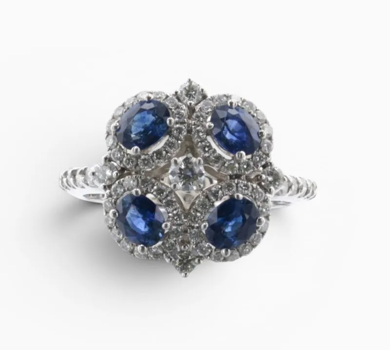 18K Sapphire and Diamond Ring from auction in West Chester, Pennsylvania