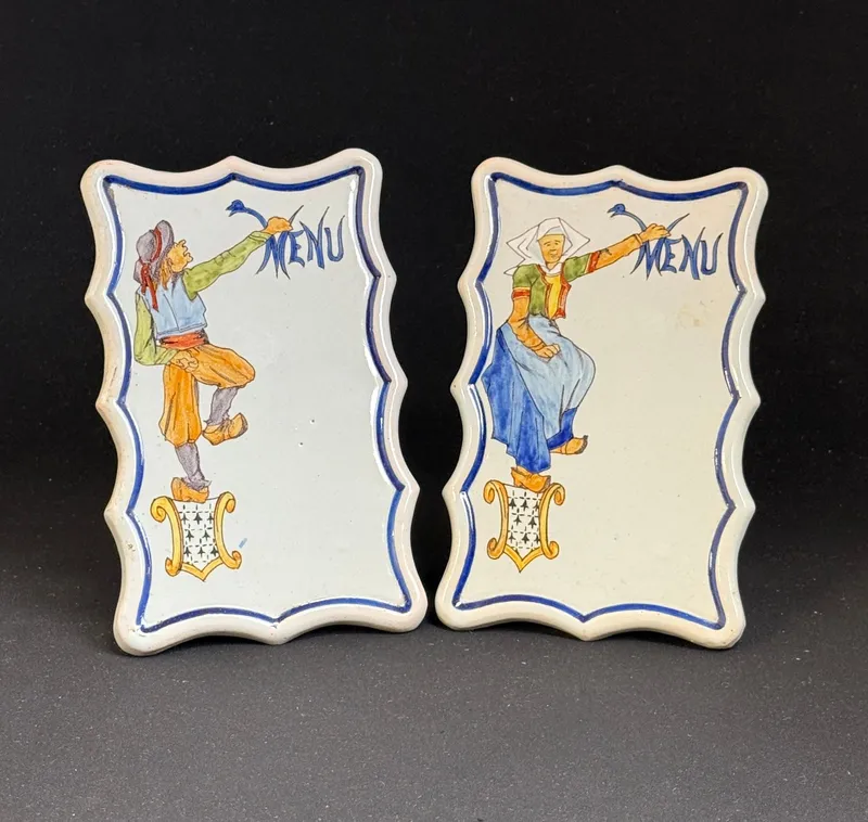 2 Porquier Beau Menu Boards from auction in Flower Mound, Texas