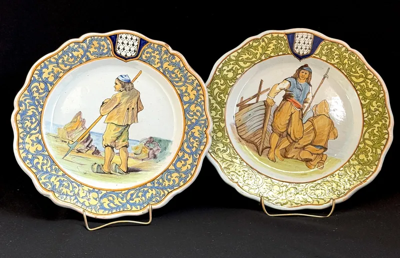 2 Porquier Beau Plates from auction in Flower Mound, Texas
