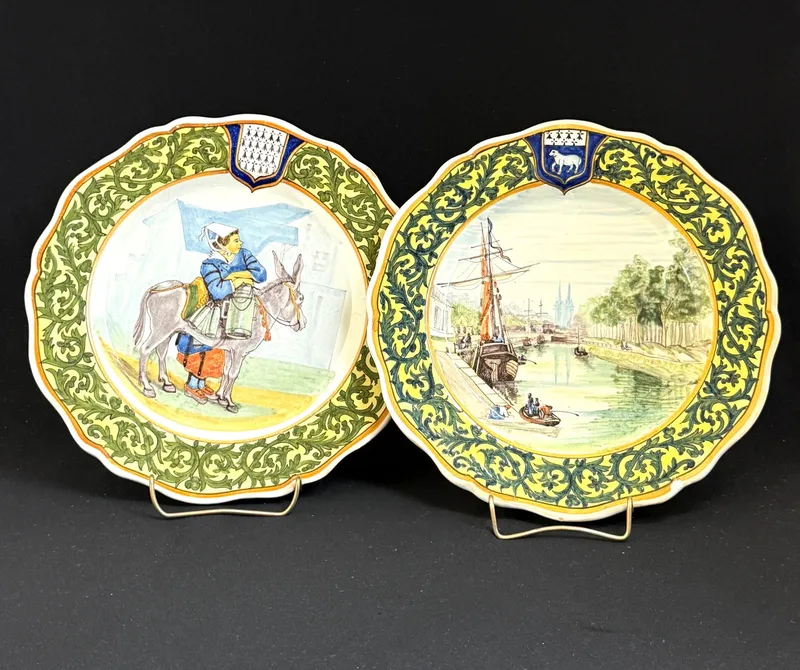 2 Porquier Beau Plates from auction in Flower Mound, Texas